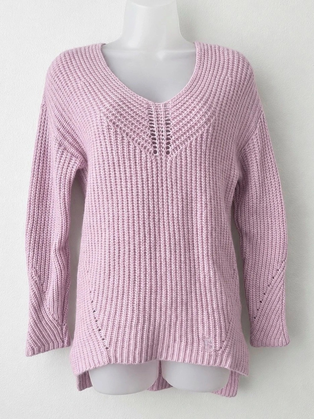 Ted Baker London Pink Wool Blend V-Neck Sweater S